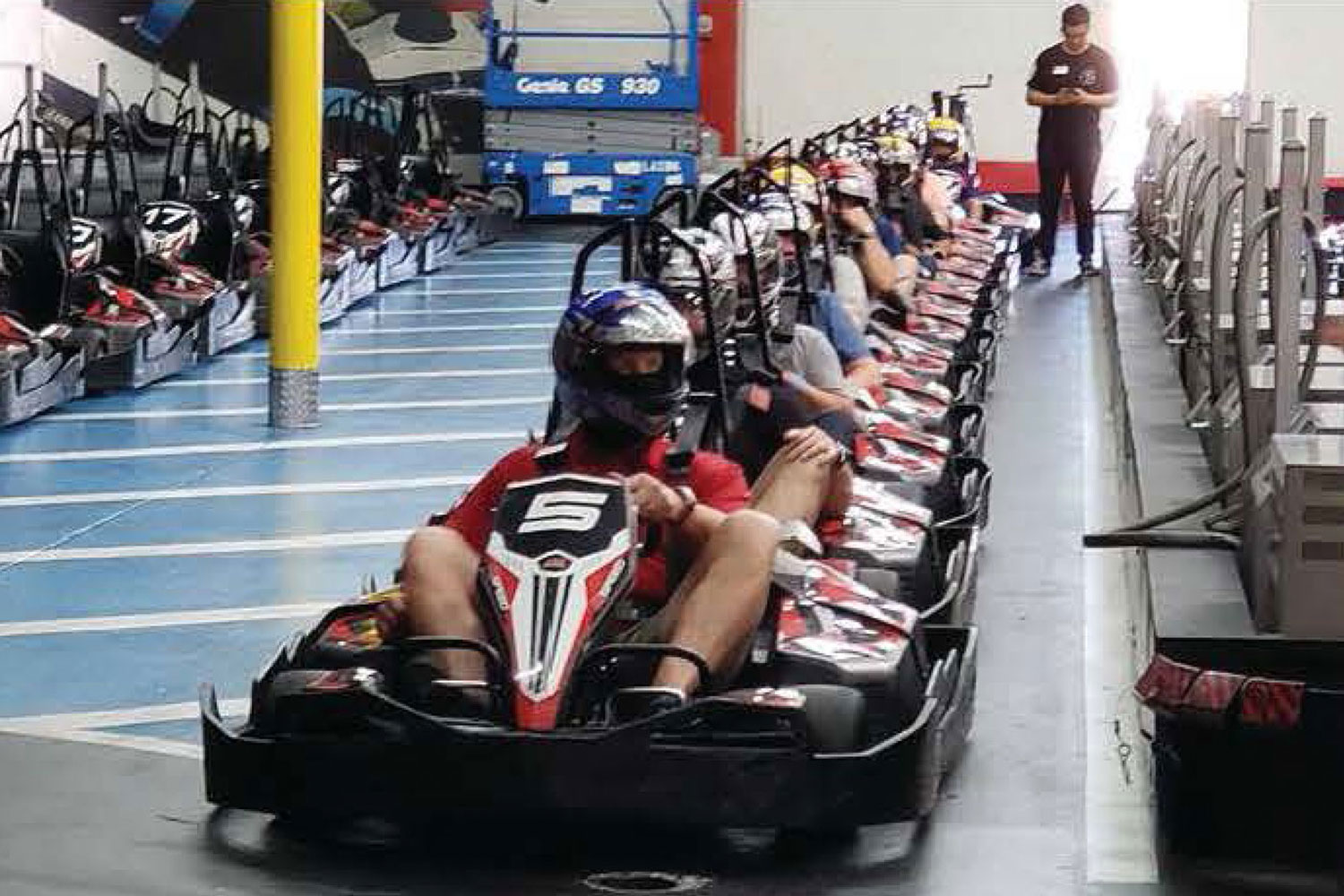 starting line at the ACPA Pumper 500 go-kart race