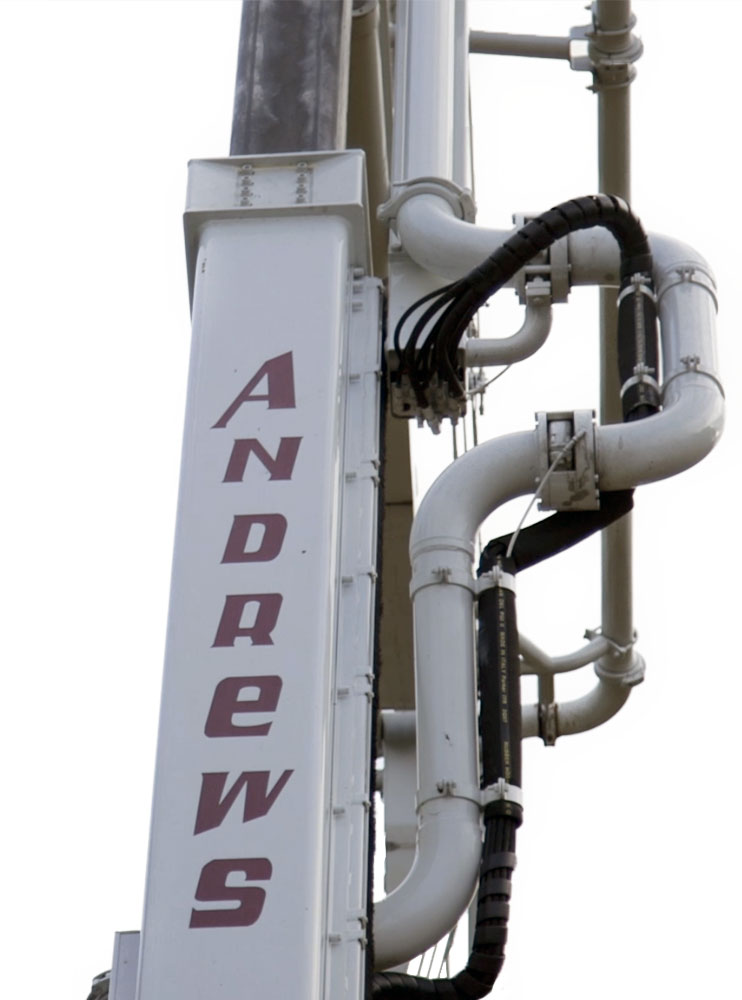 Andrews logo on boom pump