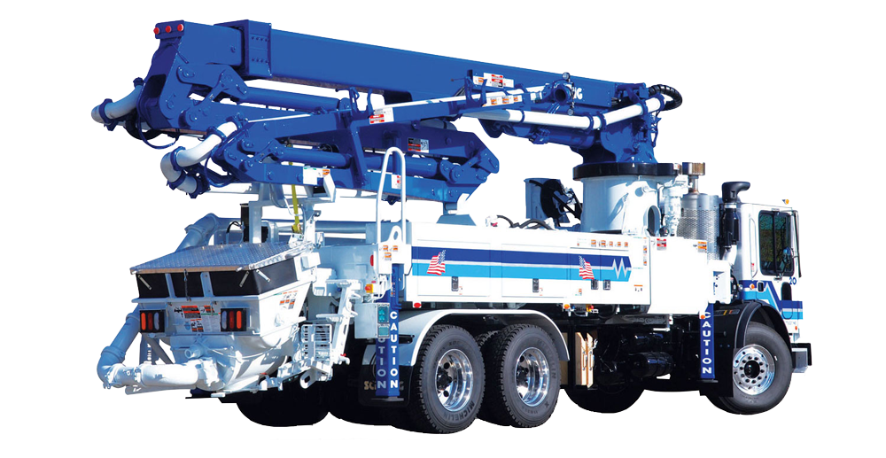 31 Meter boom pump isolated no background