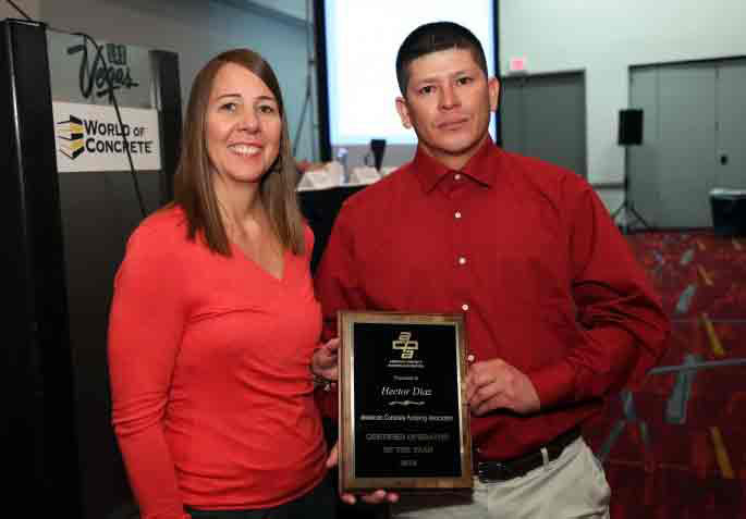 Pump operator, Hector Diaz, receives the ACPA Safe Operator of the Year Award (2017)